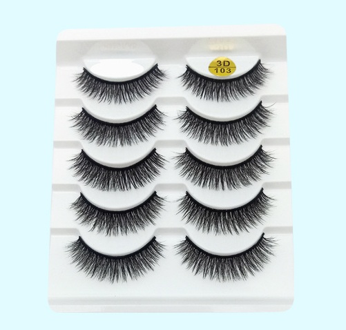 Mink False Eyelashes 3D False Eyelashes Five Pairs Of Soft Cotton Stalk Eyelashes - Image 4