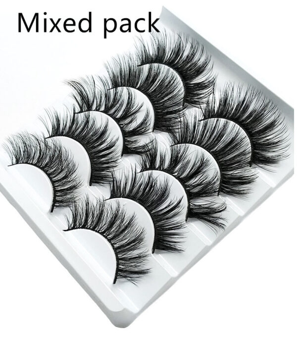 Mink False Eyelashes 3D False Eyelashes Five Pairs Of Soft Cotton Stalk Eyelashes - Image 3