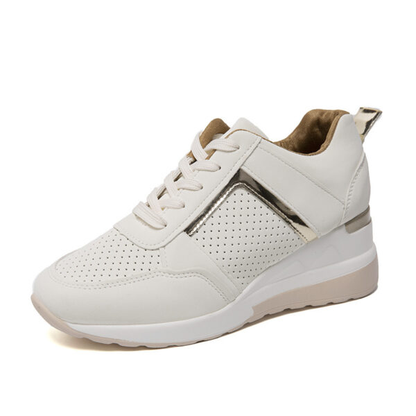 Sneakers Platform Wedge Heel Casual Shoes Lace-up Mesh Sneakers - Image 40