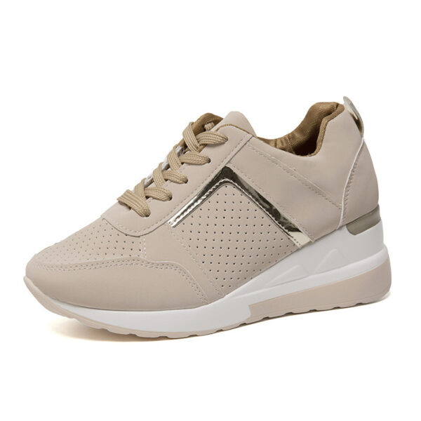 Sneakers Platform Wedge Heel Casual Shoes Lace-up Mesh Sneakers - Image 23