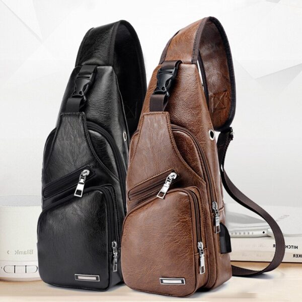 Men USB Charging Bag Men Chest Bag For Custom PU PVC Shoulder Bag Diagonal Package Messenger Travel Bag Cross Body Bags - Image 12