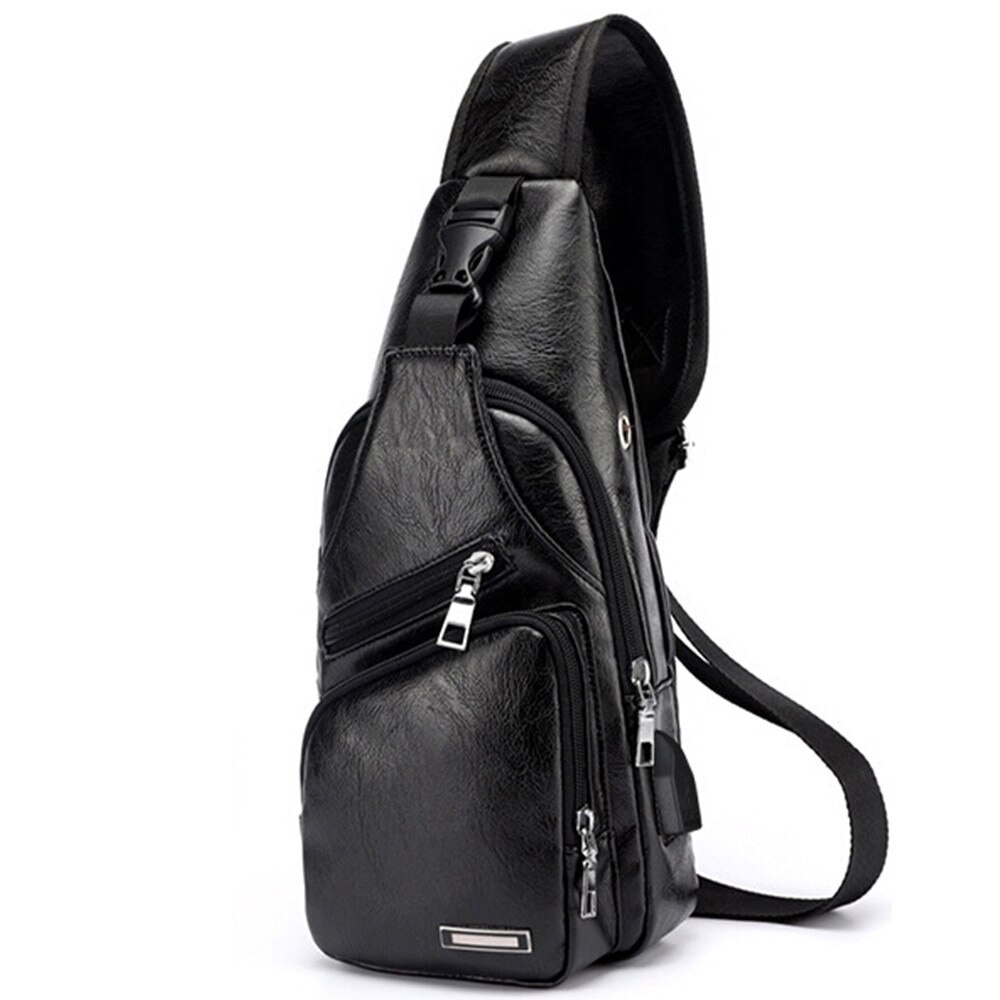 Men USB Charging Bag Men Chest Bag For Custom PU PVC Shoulder Bag Diagonal Package Messenger Travel Bag Cross Body Bags