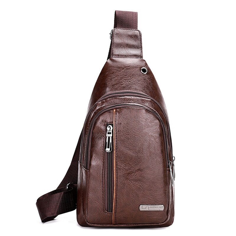 Men USB Charging Bag Men Chest Bag For Custom PU PVC Shoulder Bag Diagonal Package Messenger Travel Bag Cross Body Bags