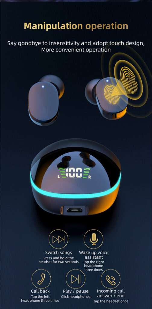 New 5.0 Stereo In-Ear Bluetooth Headphones