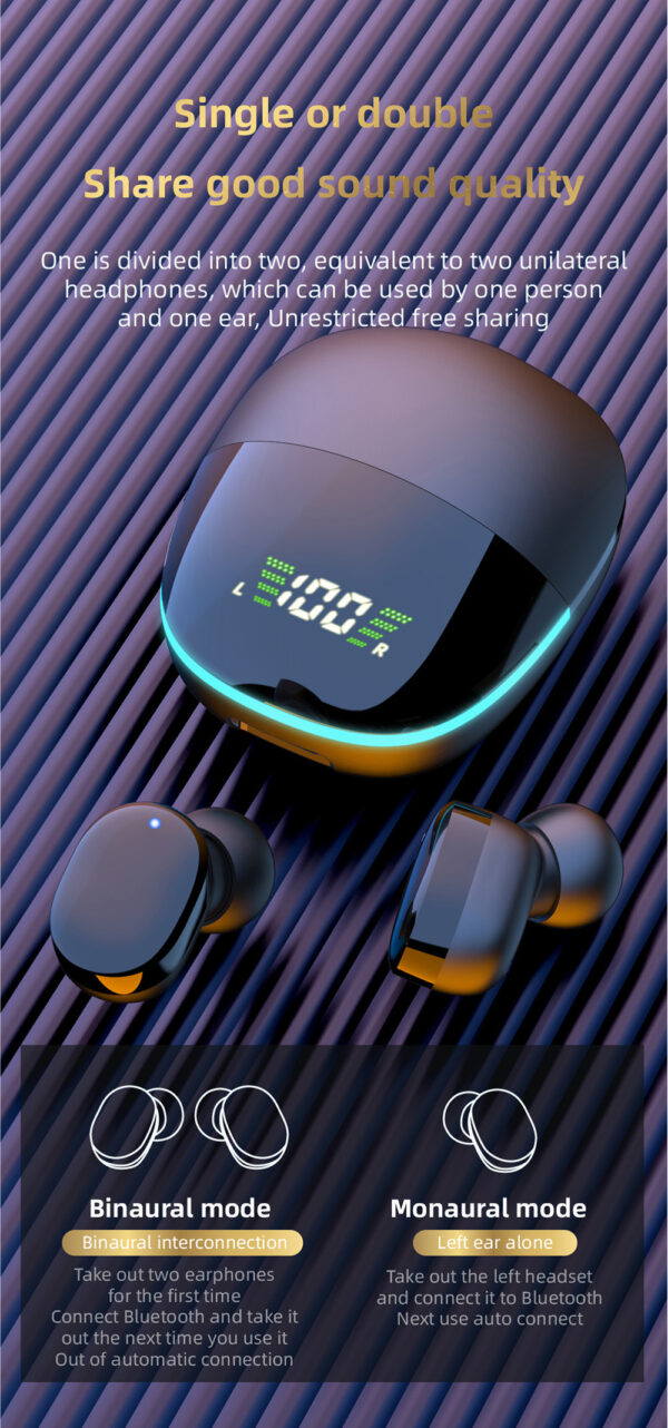 New 5.0 Stereo In-Ear Bluetooth Headphones - Image 7