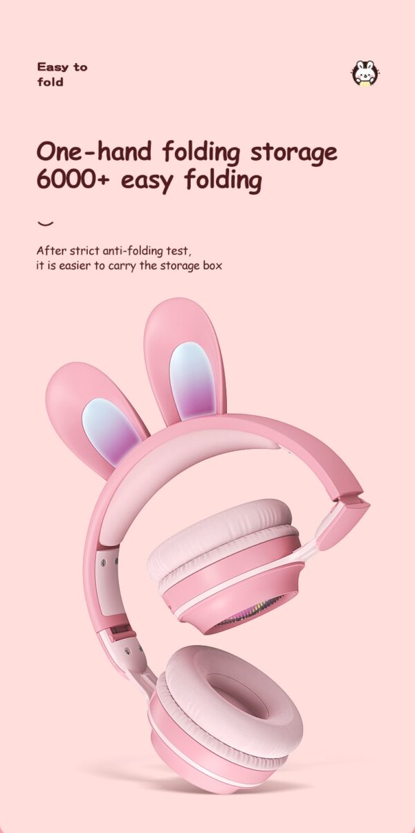 Rabbit Ear Headphones Wireless Luminous Extendable Wheat Headphones - Image 22