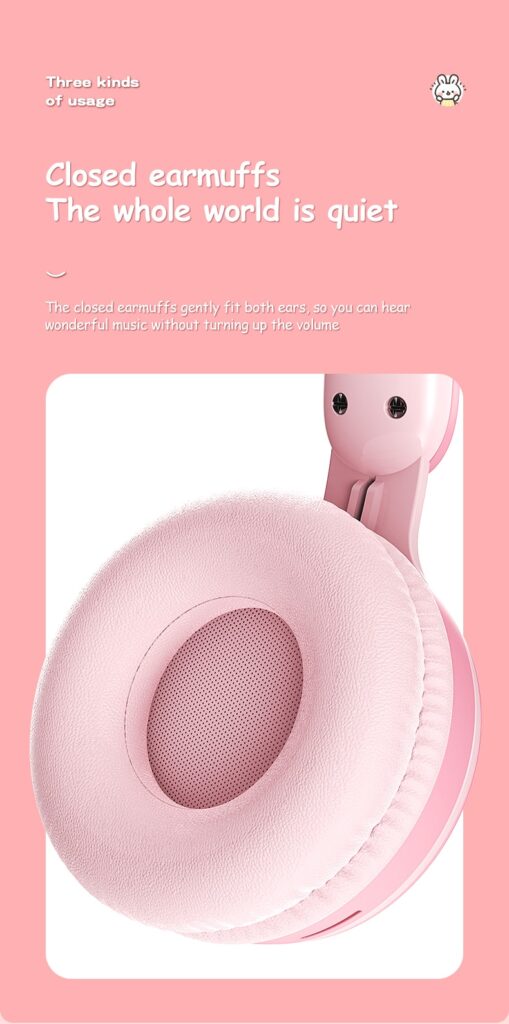 Rabbit Ear Headphones Wireless Luminous Extendable Wheat Headphones