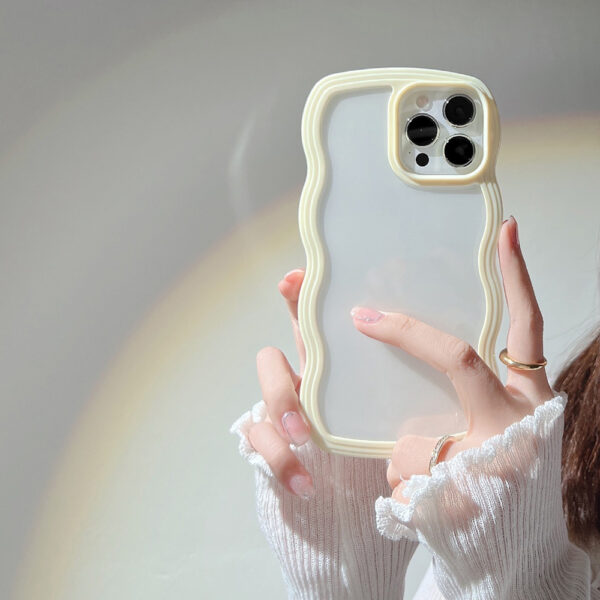 Wave Border Mobile Phone Case Solid Color Simple Candy Color - Image 11