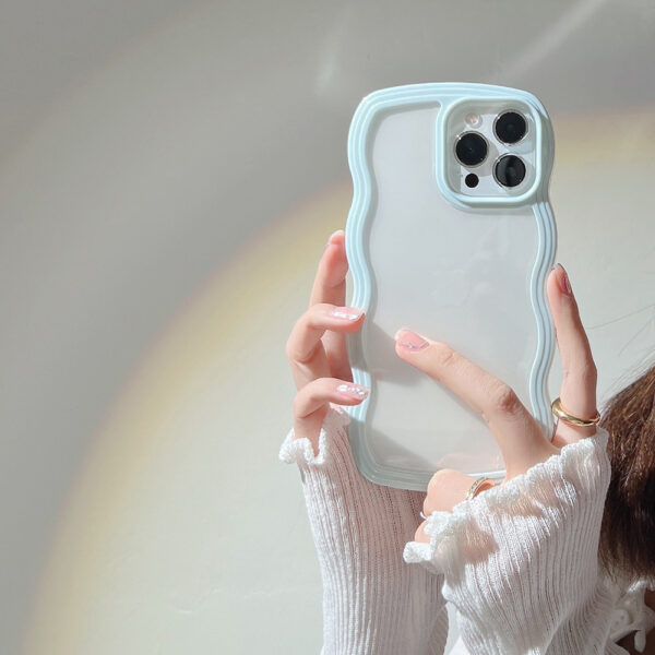 Wave Border Mobile Phone Case Solid Color Simple Candy Color - Image 12