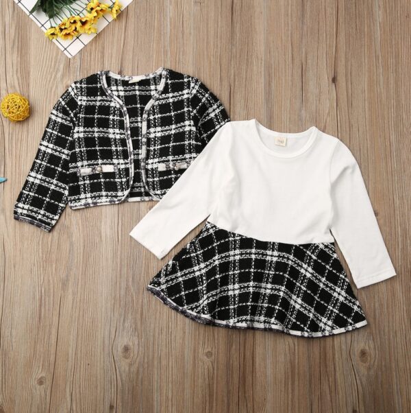 Long-sleeved Dresses Two-piece Children's Baby Small Incense Wind Suit - Image 10