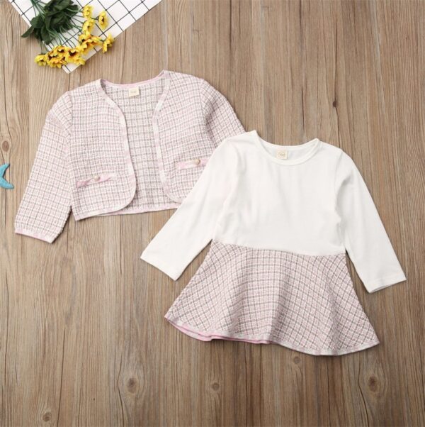 Long-sleeved Dresses Two-piece Children's Baby Small Incense Wind Suit - Image 9