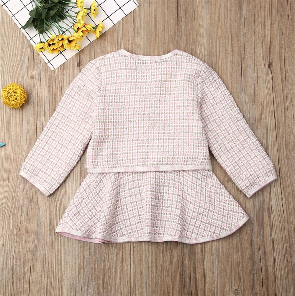 Long-sleeved Dresses Two-piece Children