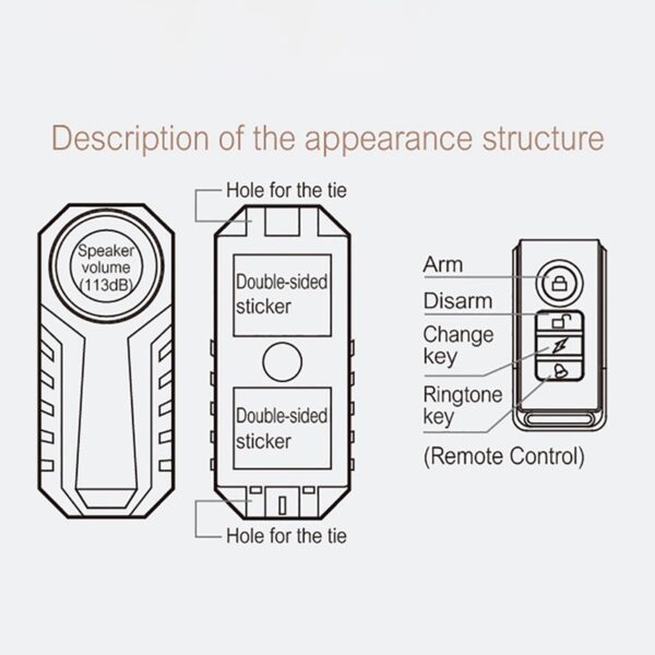 Elecpow Bike Alarm Remote Control Waterproof Electric Bicycle Motorcycle Anti-Theft Alarm Vibration Sensor - Image 10