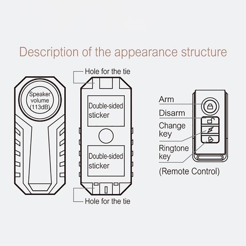 Elecpow Bike Alarm Remote Control Waterproof Electric Bicycle Motorcycle Anti-Theft Alarm Vibration Sensor - Image 10