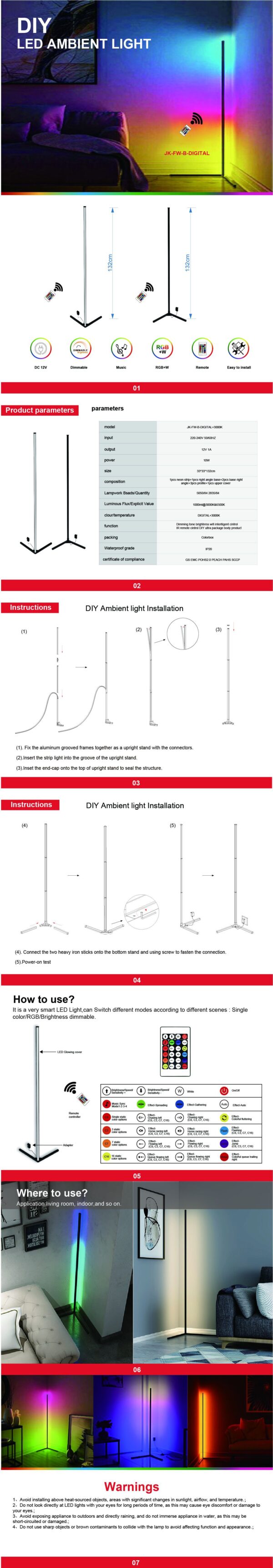 Bedroom Symphony RGB Atmosphere Floor Lamp Smart - Image 6