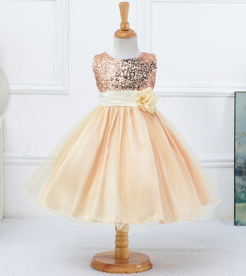 Baby Sequin Dress Flower Girl Wedding Princess Dress - Image 36
