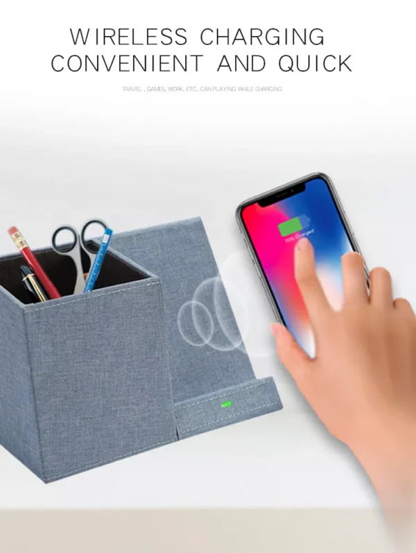 Leather Pen Holder Wireless Charger Wireless Phone Charger And Pen Holder Fast Charging Phone - Image 19