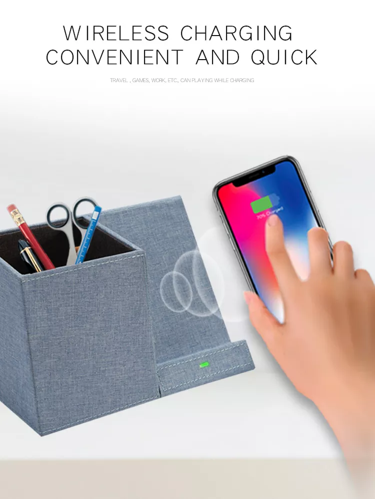 Leather Pen Holder Wireless Charger Wireless Phone Charger And Pen Holder Fast Charging Phone - Image 19