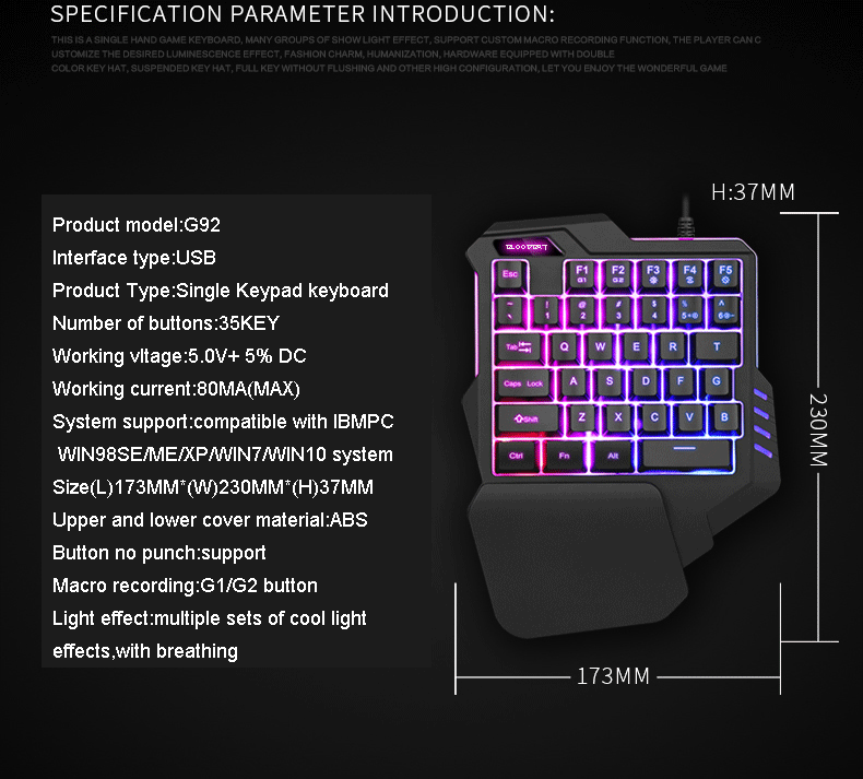 Mobile gaming computer keyboard - Image 16