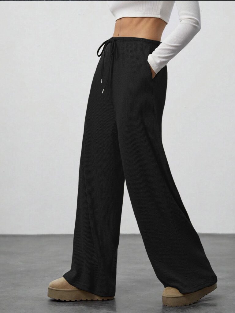 Women's Solid-color Casual Straight-leg Pants