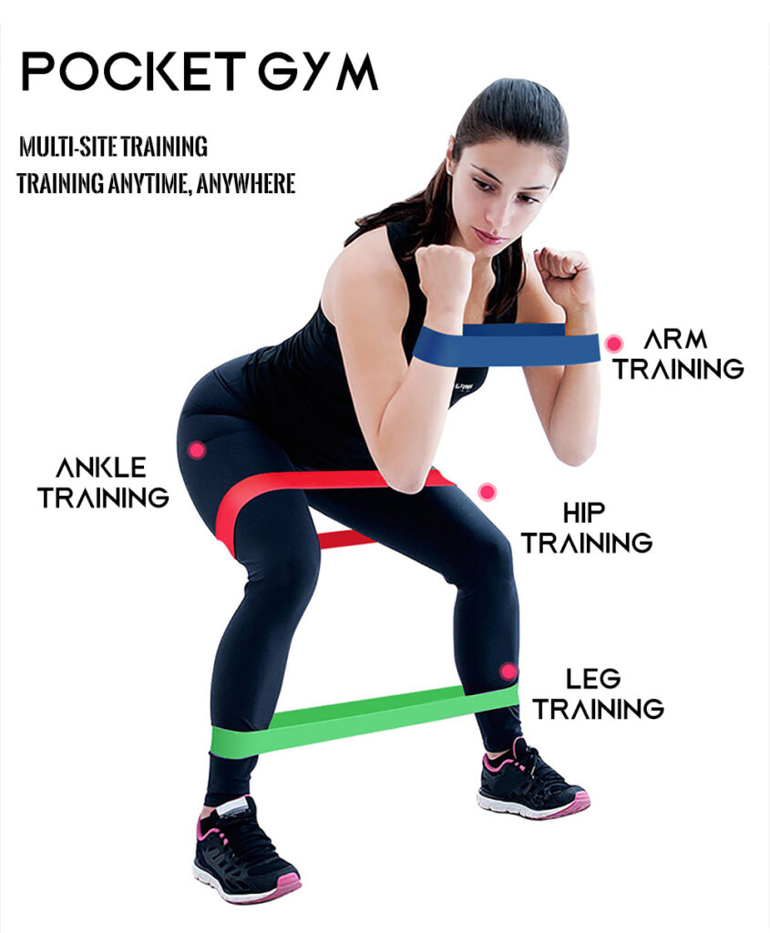 5 Level Resistance Rubber Bands Yoga Training Elastic Bands