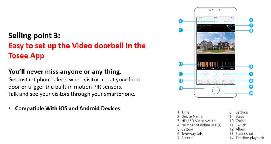 Video Doorbell Smart Wireless WiFi Security Door Bell - Image 16