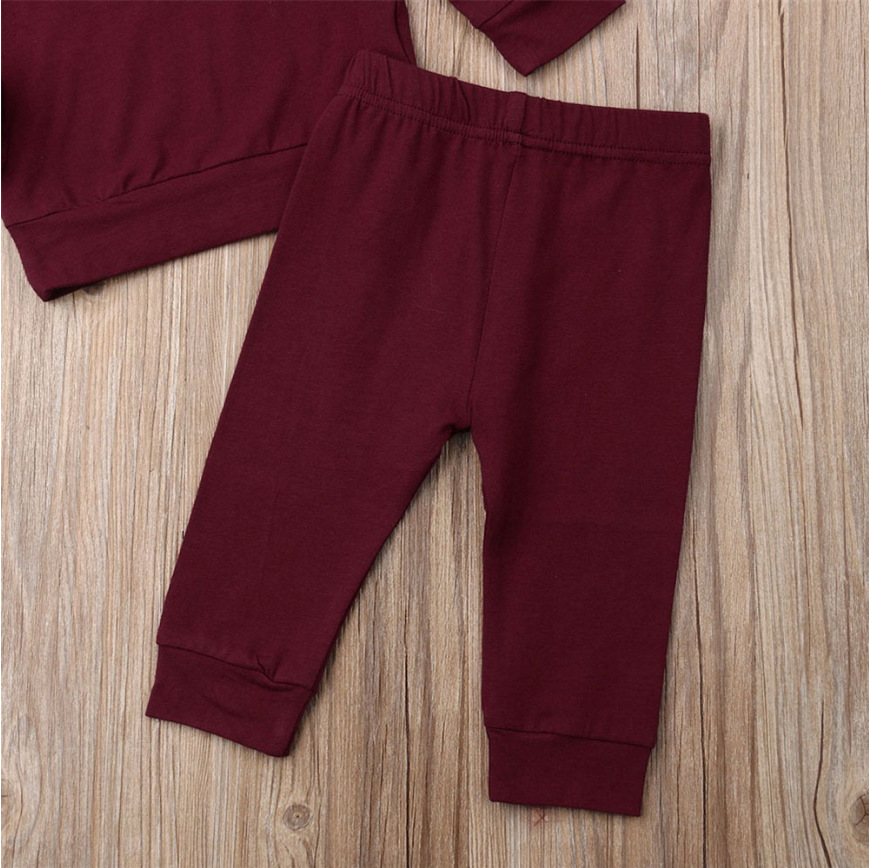 Newborn Baby Boys Girls Ruffles Jumper Solid Long Sleeve Sweatshirt Tops Pants Infant Kids 2Pcs Outfits Clothes Set Fall Clothes - Image 7