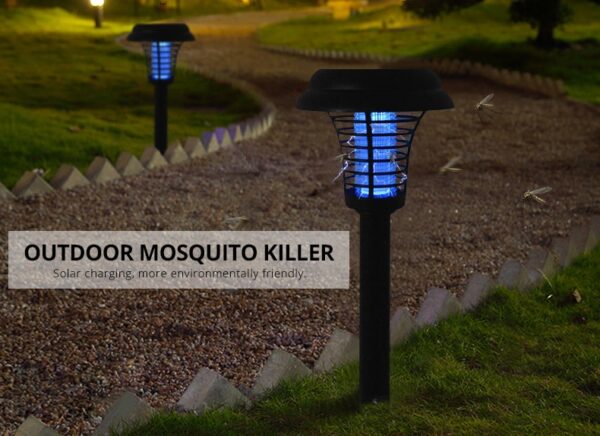Solar Led Rechargeable Anti-Mosquito Lamp Electronic Fly Bug Zapper Insect Pest  Uv Trap Outdoor Garden Lawn Lamp - Image 14