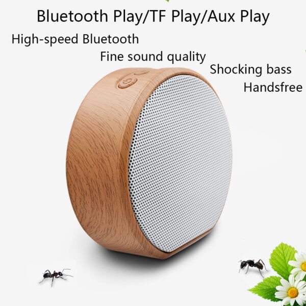 Mini Wood Bluetooth Speaker Portable Outdoor Wireless Support AUX TF - Image 9