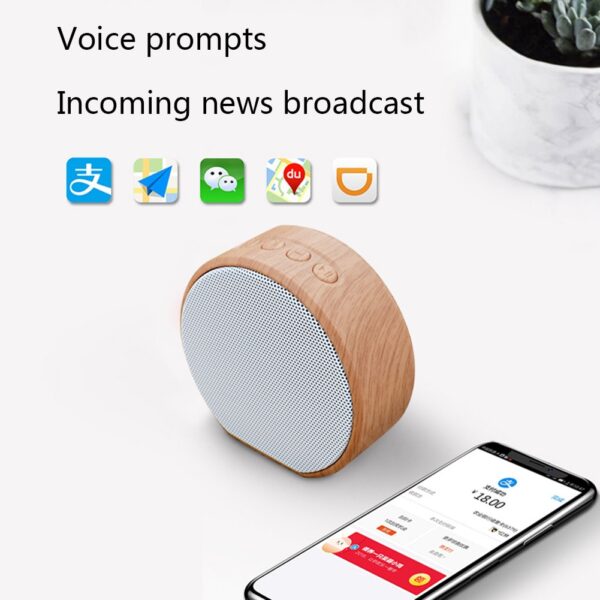 Mini Wood Bluetooth Speaker Portable Outdoor Wireless Support AUX TF - Image 13