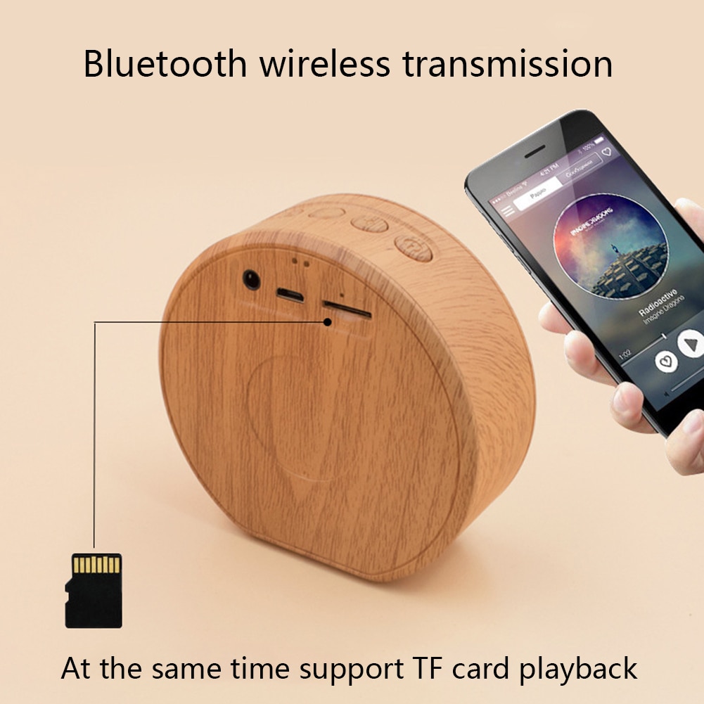 Mini Wood Bluetooth Speaker Portable Outdoor Wireless Support AUX TF - Image 11