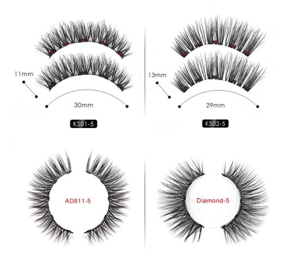 Natural Long Lasting Magnetic Liquid Eyeliner & Magnetic False Eyelashes & Tweezer Set Make up Set - Image 3