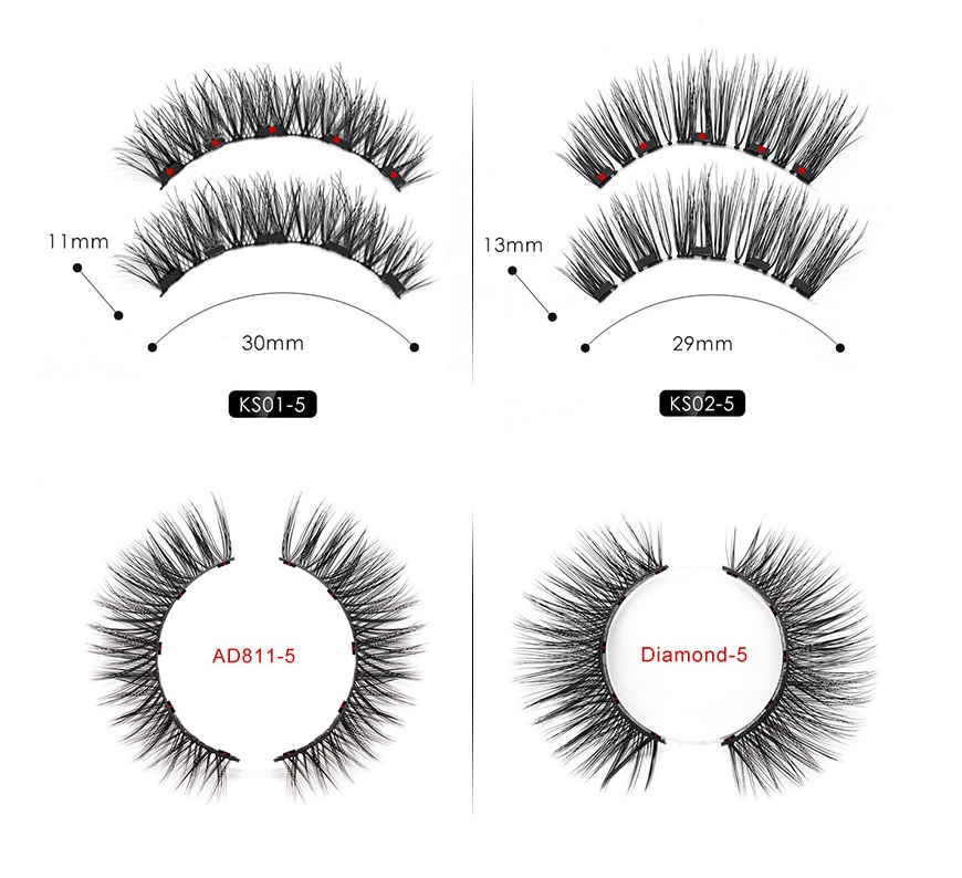 Natural Long Lasting Magnetic Liquid Eyeliner & Magnetic False Eyelashes & Tweezer Set Make up Set - Image 3