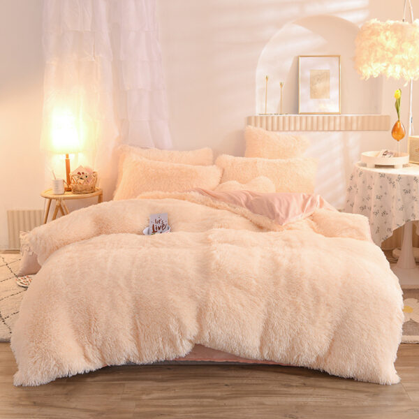 Luxury Thick Fleece Duvet Cover Queen King Winter Warm Bed Quilt Cover Pillowcase Fluffy Plush Shaggy Bedclothes Bedding Set Winter Body Keep Warm - Image 5