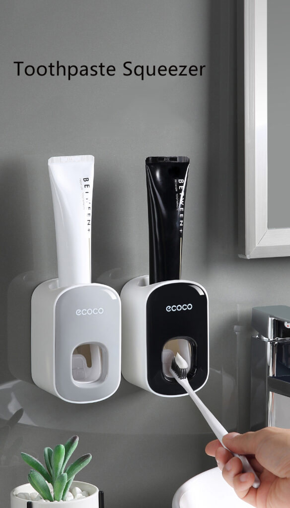 Wall Mounted Automatic Toothpaste Holder Bathroom Accessories Set Dispenser