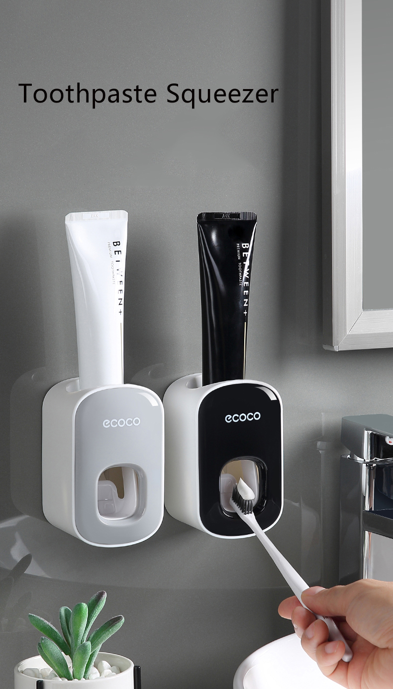 Wall Mounted Automatic Toothpaste Holder Bathroom Accessories Set Dispenser - Image 18