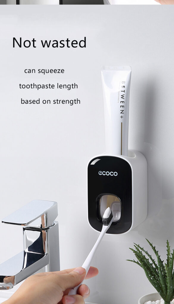 Wall Mounted Automatic Toothpaste Holder Bathroom Accessories Set Dispenser