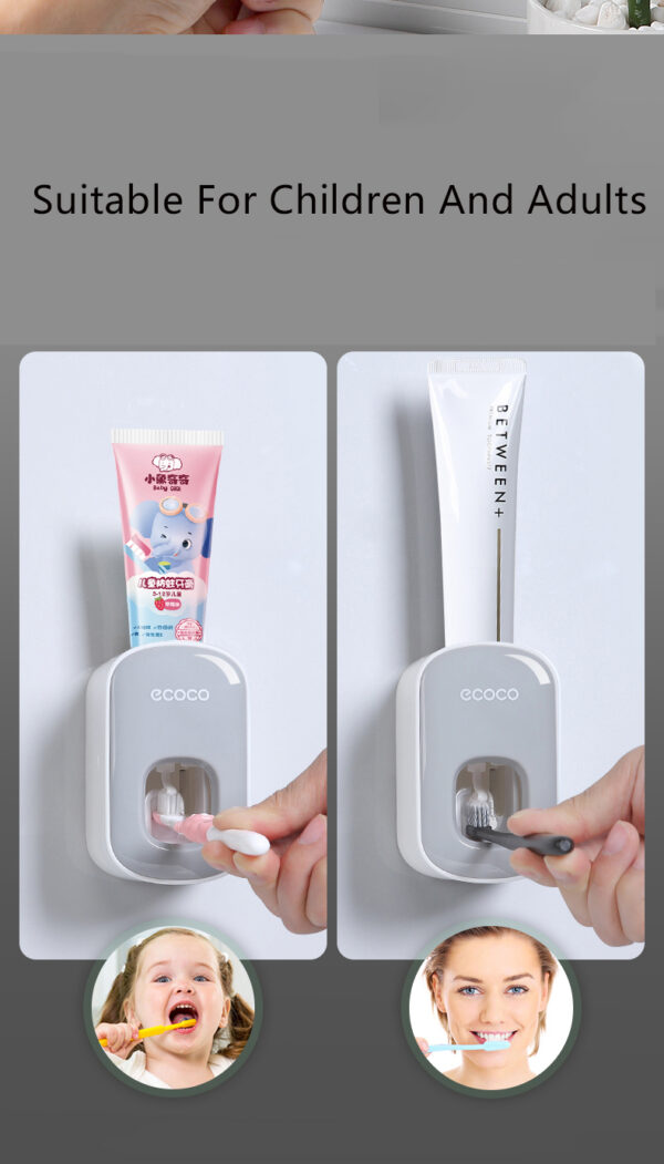 Wall Mounted Automatic Toothpaste Holder Bathroom Accessories Set Dispenser - Image 20