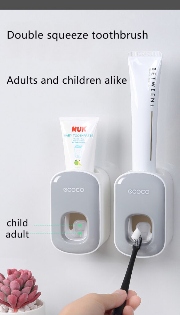 Wall Mounted Automatic Toothpaste Holder Bathroom Accessories Set Dispenser