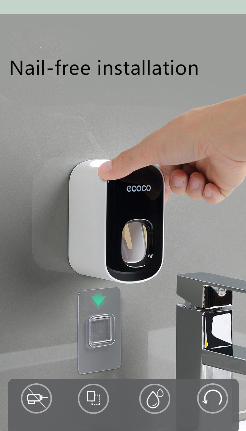Wall Mounted Automatic Toothpaste Holder Bathroom Accessories Set Dispenser - Image 12