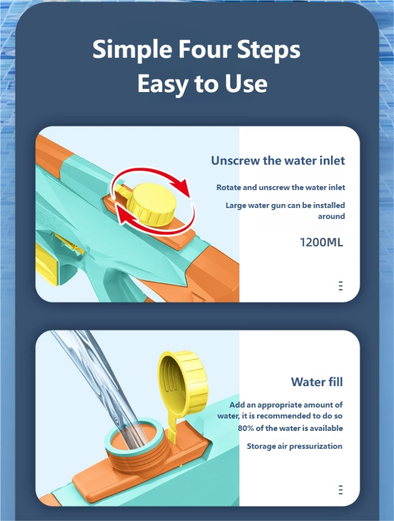 Children's Water Gun - High-Pressure Pull-Back Water Pistol