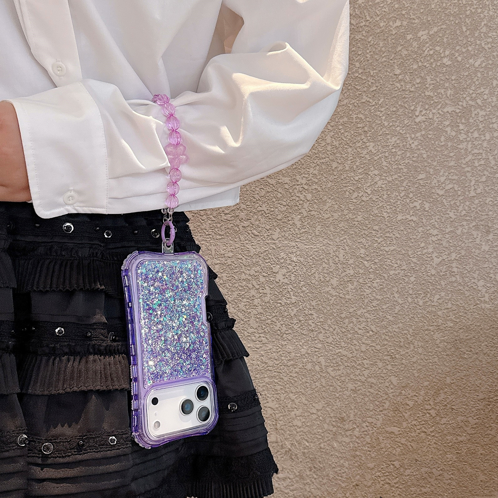 South American-style Slimming Phone Case With 3-in-1 Glitter Epoxy Drop-proof Design And A Matching Bracelet - Image 11