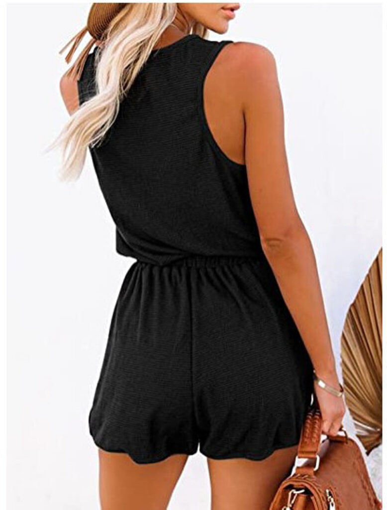 Sleeveless Jumpsuit Waist-Cinching Lace-Up