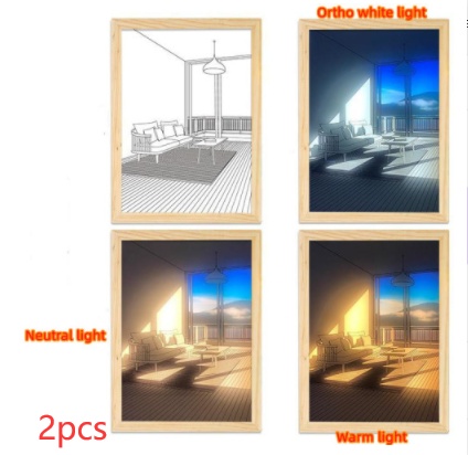 Illuminated Picture LED Decorative Light Painting Bedside Picture Style Creative Modern Simulate Sunshine Drawing Night Light Gift - Image 47