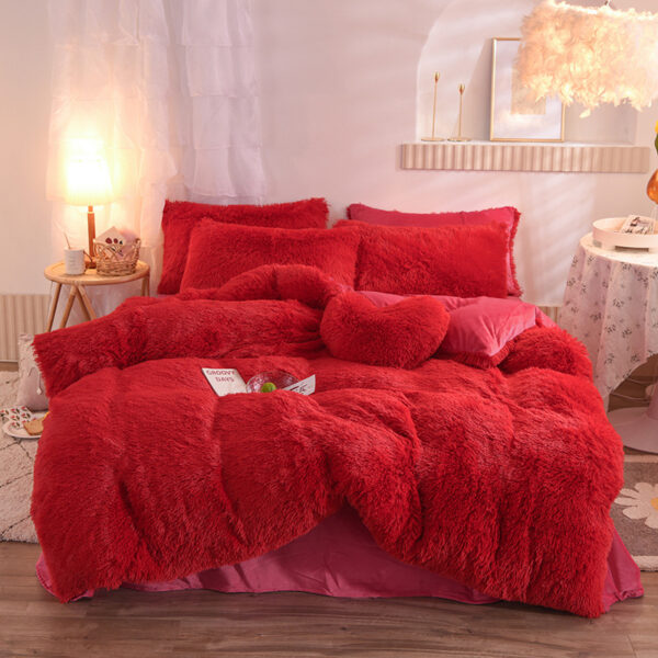 Luxury Thick Fleece Duvet Cover Queen King Winter Warm Bed Quilt Cover Pillowcase Fluffy Plush Shaggy Bedclothes Bedding Set Winter Body Keep Warm - Image 12