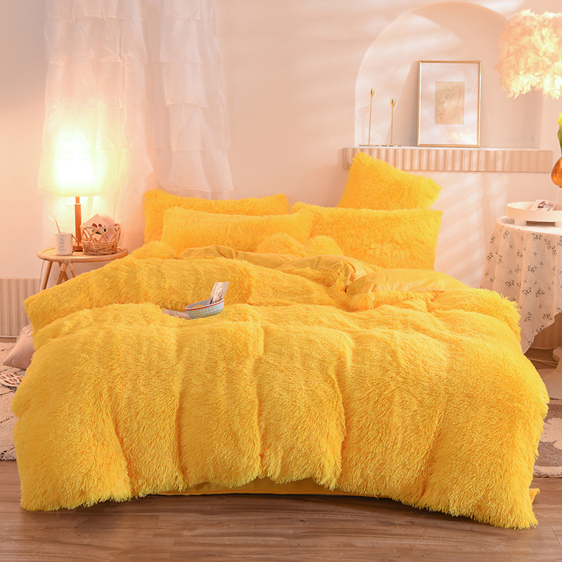 Luxury Thick Fleece Duvet Cover Queen King Winter Warm Bed Quilt Cover Pillowcase Fluffy Plush Shaggy Bedclothes Bedding Set Winter Body Keep Warm - Image 11