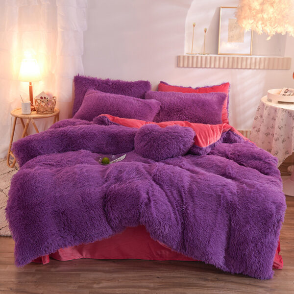 Luxury Thick Fleece Duvet Cover Queen King Winter Warm Bed Quilt Cover Pillowcase Fluffy Plush Shaggy Bedclothes Bedding Set Winter Body Keep Warm - Image 13