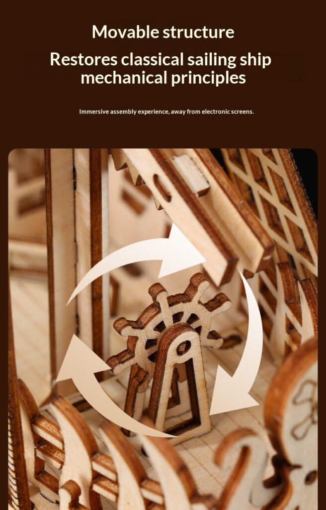 Wooden 3D Puzzle Model Of The Ship Holland In Wood