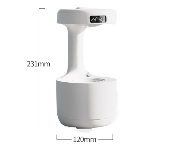 Bedroom Anti-Gravity Humidifier With Clock Water Drop Backflow Aroma Diffuser Large Capacity Office Bedroom Mute Heavy Fog Household Sprayer - Image 17