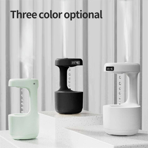 Bedroom Anti-Gravity Humidifier With Clock Water Drop Backflow Aroma Diffuser Large Capacity Office Bedroom Mute Heavy Fog Household Sprayer - Image 16